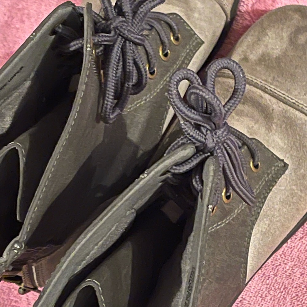 Blue and gray Boots